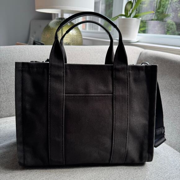 Quince Organic Canvas Small Crossbody Tote Charcoal Black - Picture 6 of 13